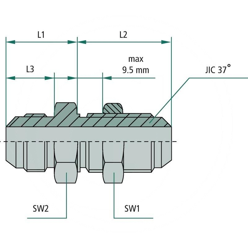 GSA 1.1/16 M-JIC x 1.1/16 M-JIC | zdjęcie nr 2
