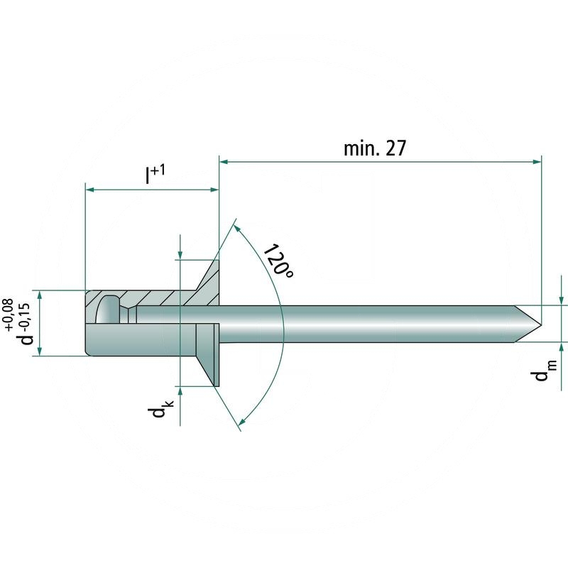 Pack of 500 Countersunk blind rivet nut 4.8x21 | zdjęcie nr 2