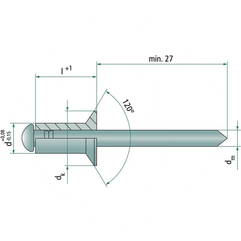 Pack of 500 countersunk head rivets 4x10 | zdjęcie nr 2