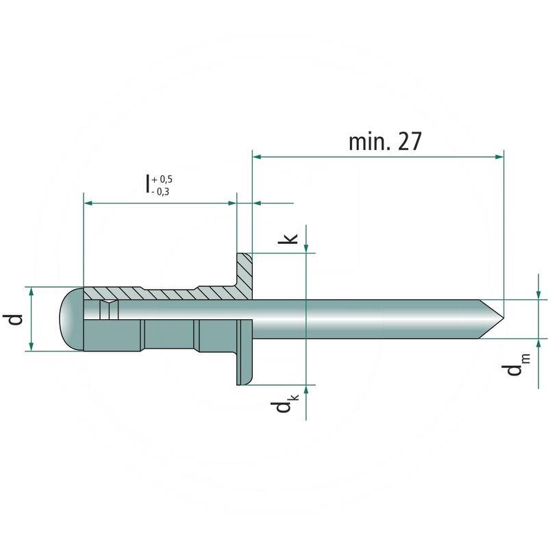 Pack of 500 flat head rivets 4,8x15,1 | zdjęcie nr 2