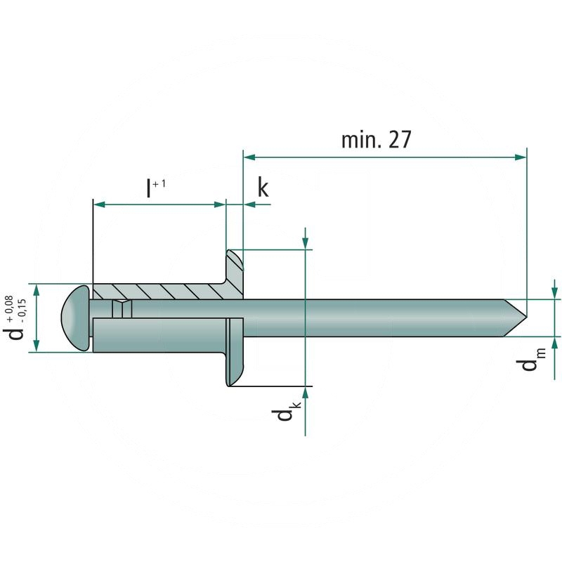 Pack of 500 flathead rivets 3,2x12 | zdjęcie nr 2