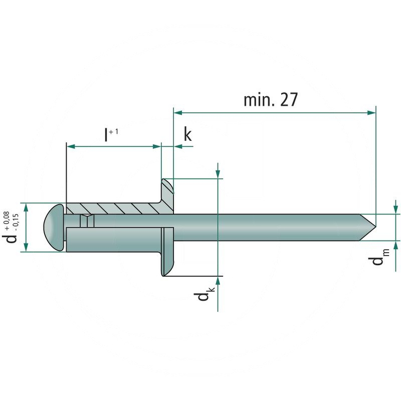 Pack of 500 large head rivets 5x18 K11 | zdjęcie nr 2