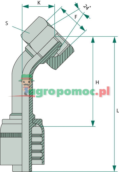 PNE 20 DKOL M30x2.0 45° | zdjęcie nr 2