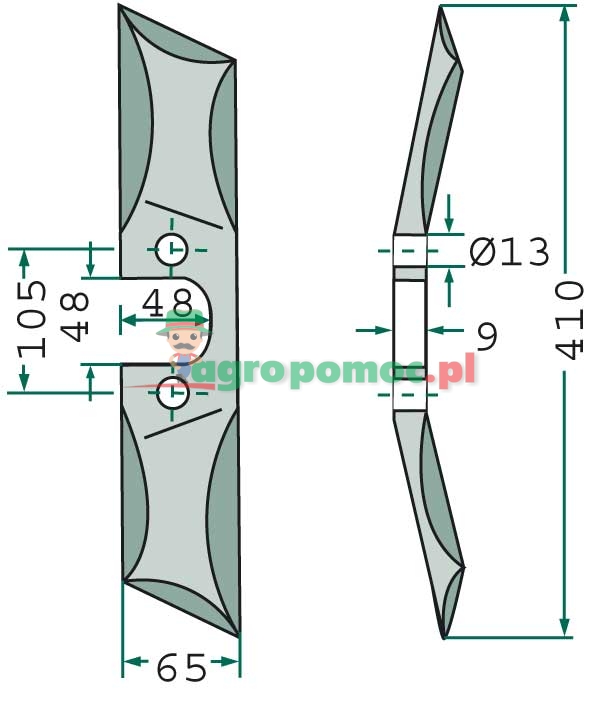 Rotary harrow blade | 64362902, SSG-400 L | zdjęcie nr 2