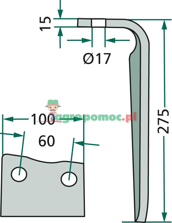 Rotary harrow tine | 000185516, RH-444-DER | zdjęcie nr 2