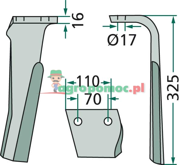 Rotary harrow tine | 84322401, RH-RAB-07R | zdjęcie nr 2