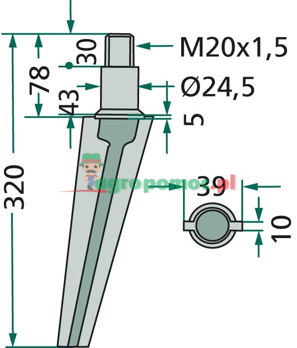 Rotary harrow tine | RH37 | zdjęcie nr 2