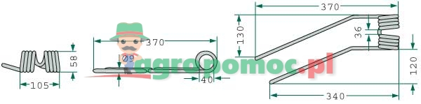 Rotary tedder tine | 487134, 460182 | zdjęcie nr 2