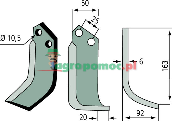 Rotavator blade | S.315 HP14 | zdjęcie nr 2