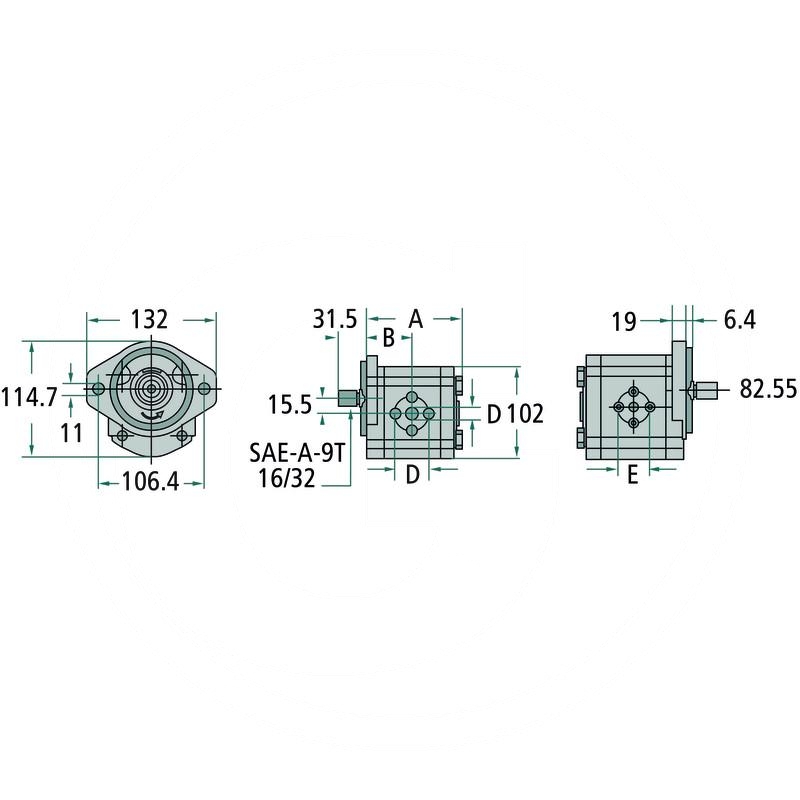 Size 2 pump 14cc clockwise SAE Z =9 | zdjęcie nr 2