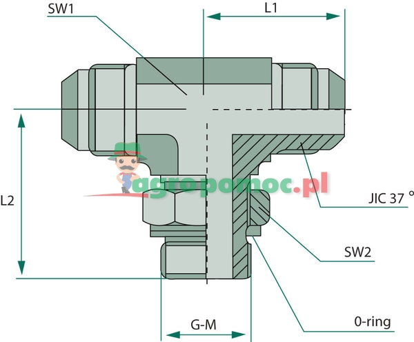 TAE 7/16 M-M JIC x 1/4 M-BSP | zdjęcie nr 2