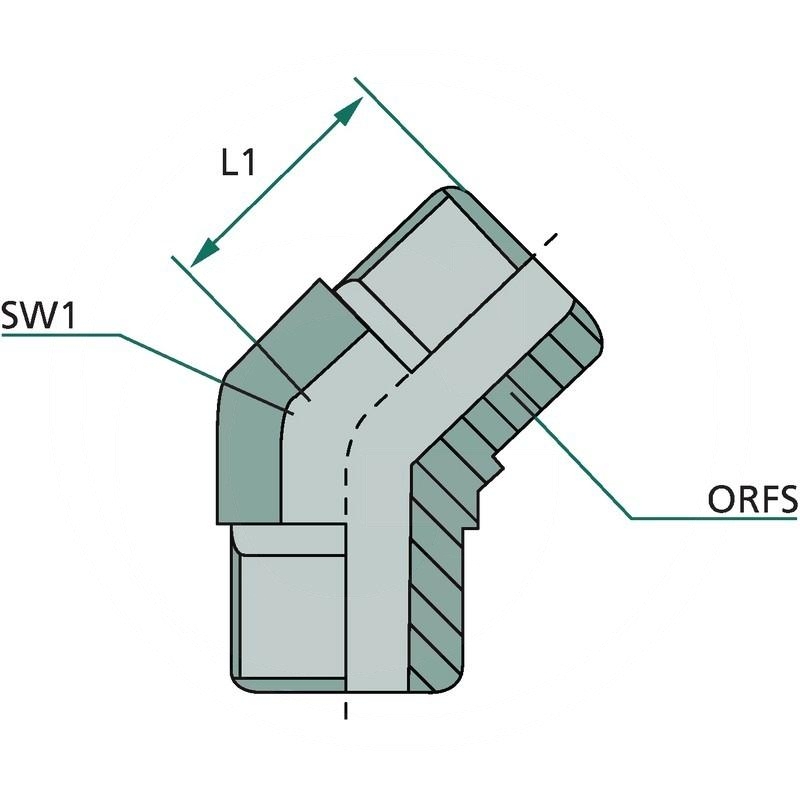 WA 1.3/16 M-ORFS x 1.3/16 M-ORFS45° | zdjęcie nr 2
