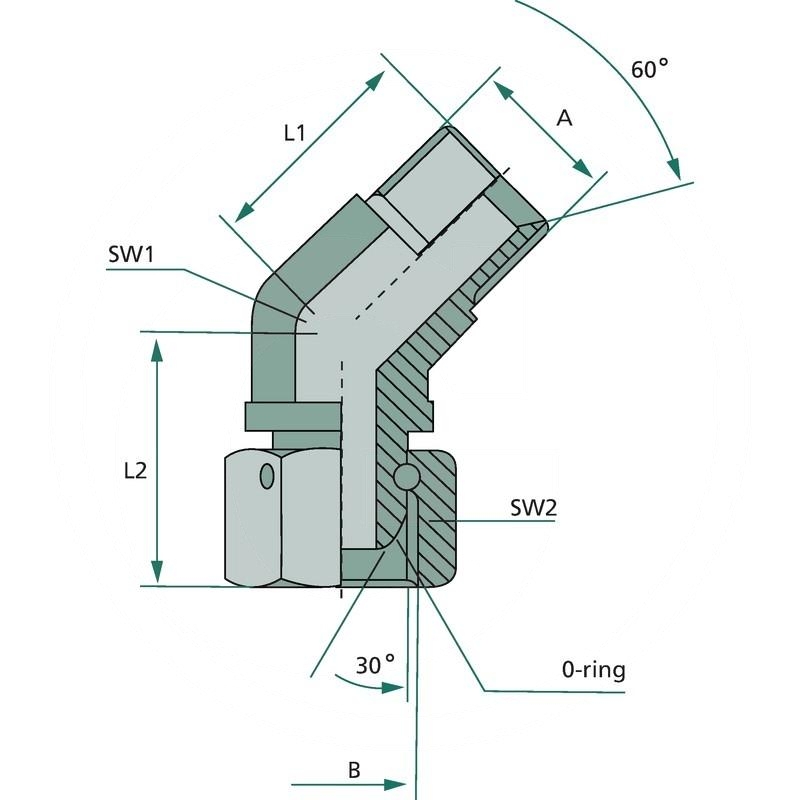 WA 3/4 M-BSP x 3/4 FS-BSP 45° | zdjęcie nr 2