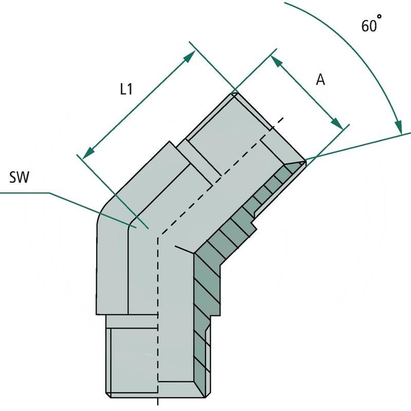 WA 3/8 M-BSP x 3/8 M-BSP 45° | zdjęcie nr 2