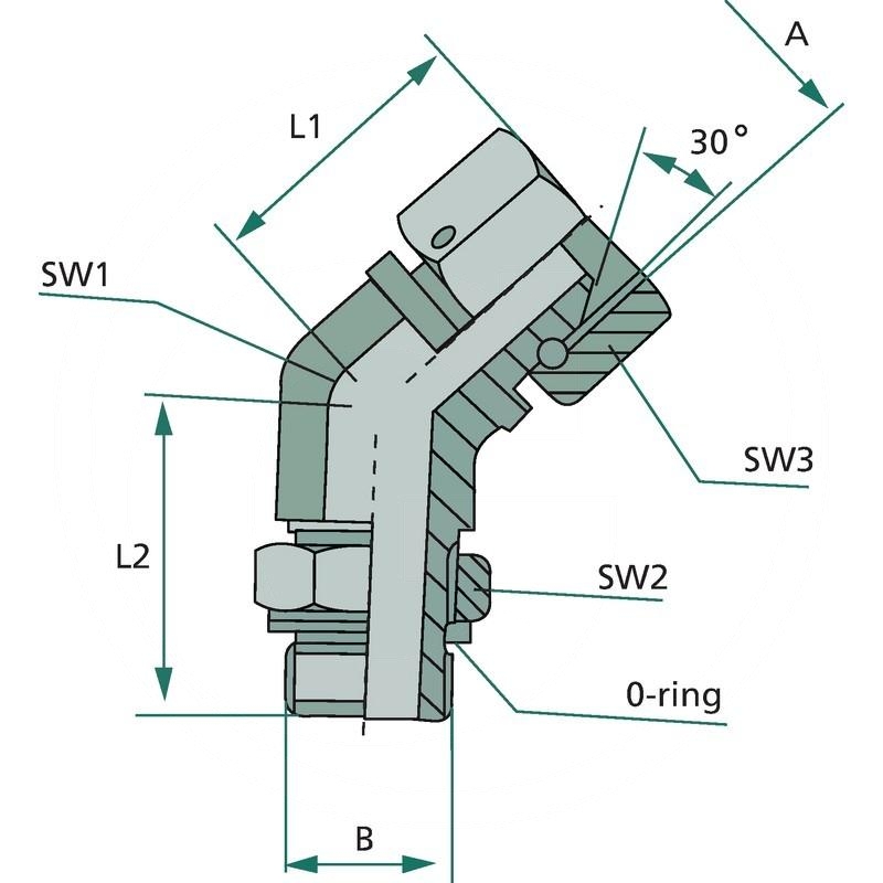 WAE 3/8 FS-BSP x 3/8 M-BSP 45° | zdjęcie nr 2