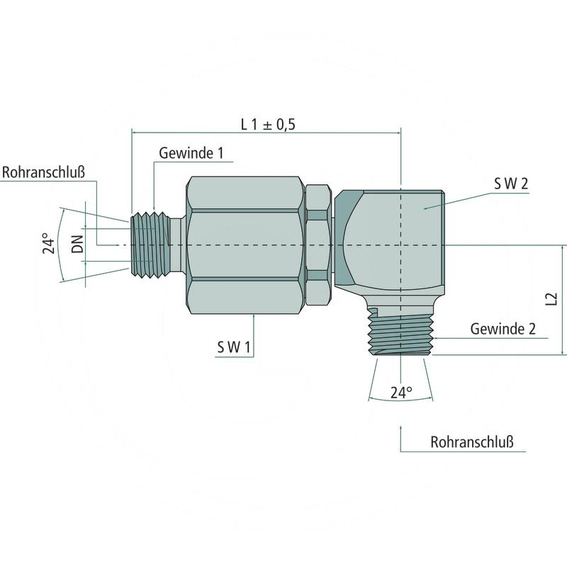angle rotary connector 08L x 08L (male-male) | zdjęcie nr 2