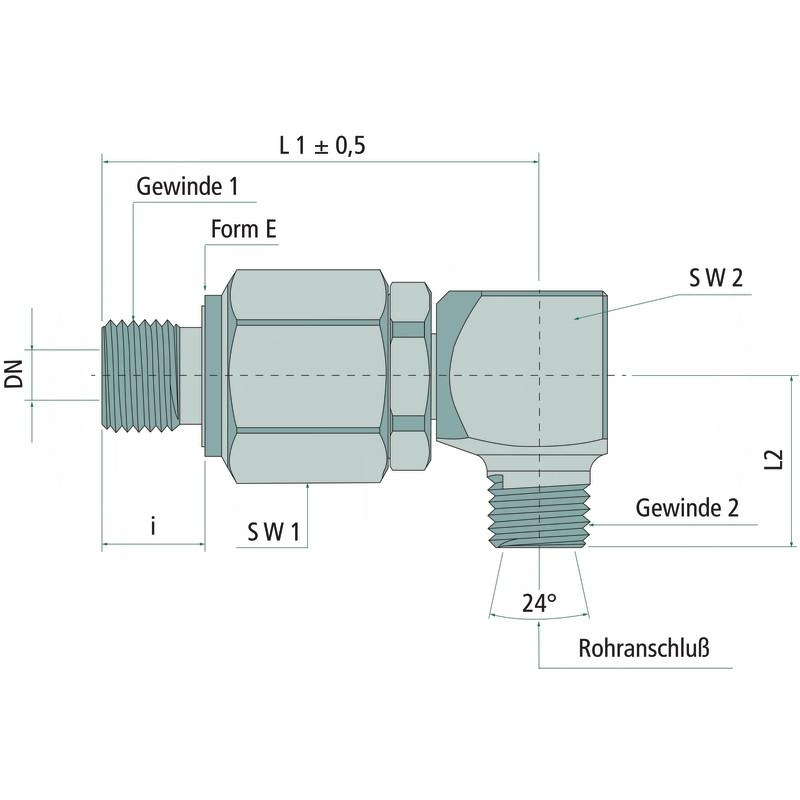 angle rotary connector 1.1/4 x 35L (male-male) | zdjęcie nr 2