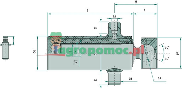 Chapel Telescopic cylinder AO-K-45-61-H500 | zdjęcie nr 2