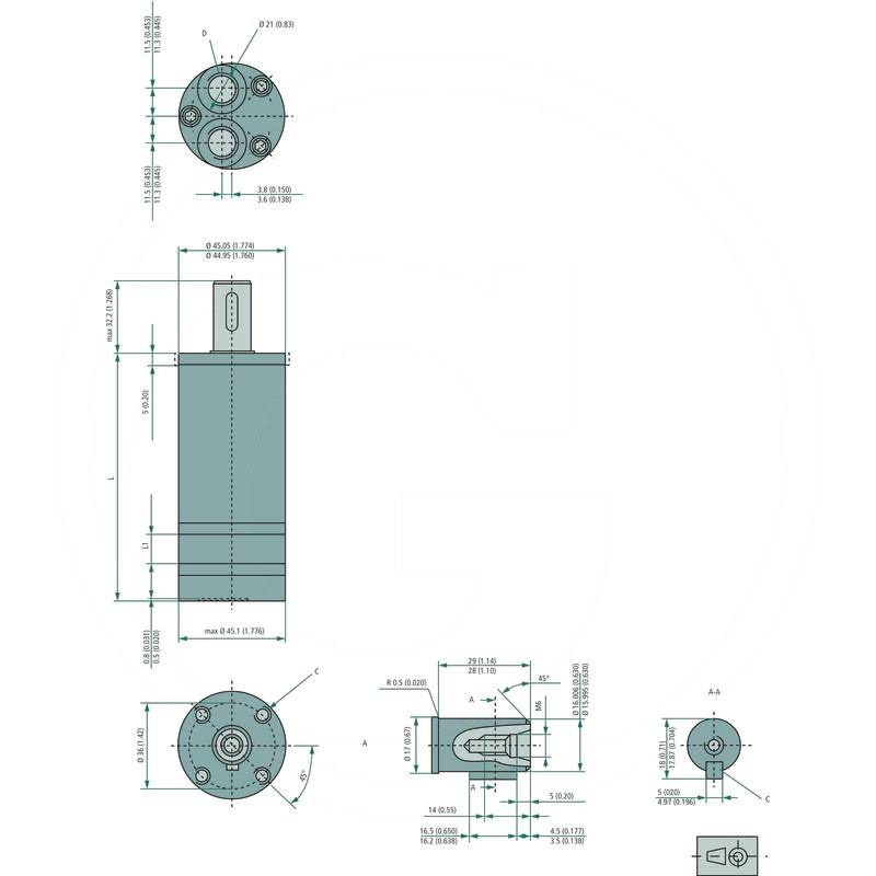 Danfoss Hydraulic motor OML 32 m. 16 mm shaft | zdjęcie nr 2