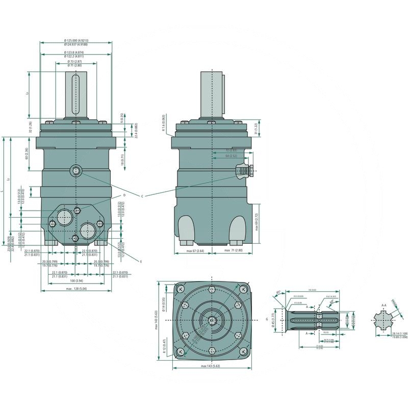 Danfoss Hydraulic motor OMT 500 m. PTO shaft | zdjęcie nr 2