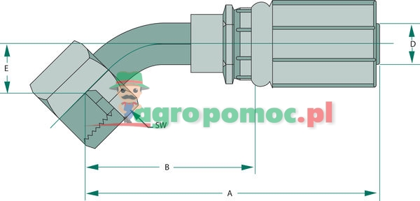 Gates PNE 06 DKORF 9/16" 45° | 4G4FFORX45 | zdjęcie nr 2