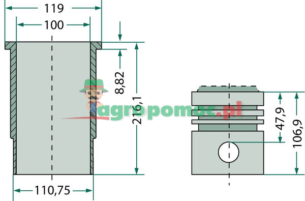 KS Piston set complete | 3218915R95, 87555998 | zdjęcie nr 2