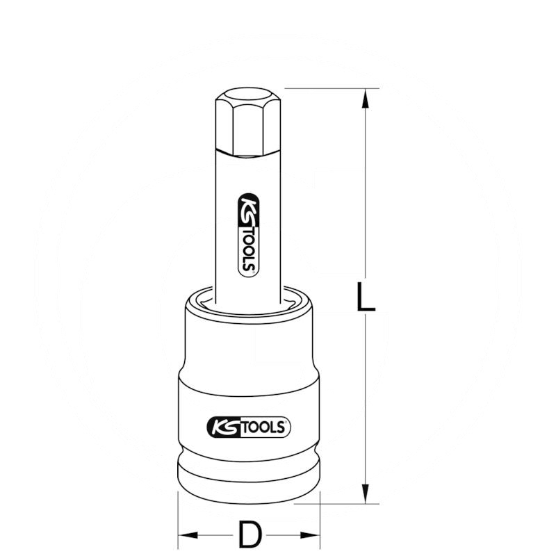 KS Tools 1" impact bit socket, hex, 19mm | zdjęcie nr 2