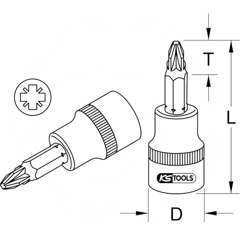 KS Tools 1/2" Bit socket for PZ 4 | zdjęcie nr 2