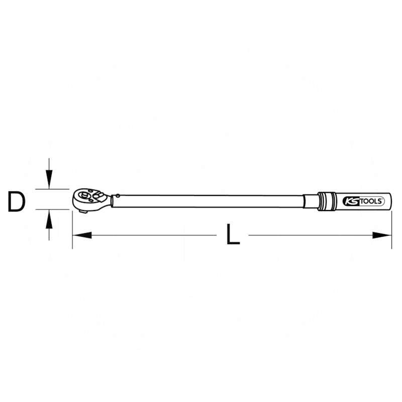 KS Tools 1/2" Industrial torque wrench with reversible ratchet head, 40-200Nm | zdjęcie nr 2