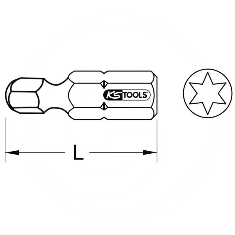 KS Tools 1/4" Bit TX,25mm,with ball end,TX40 | zdjęcie nr 2