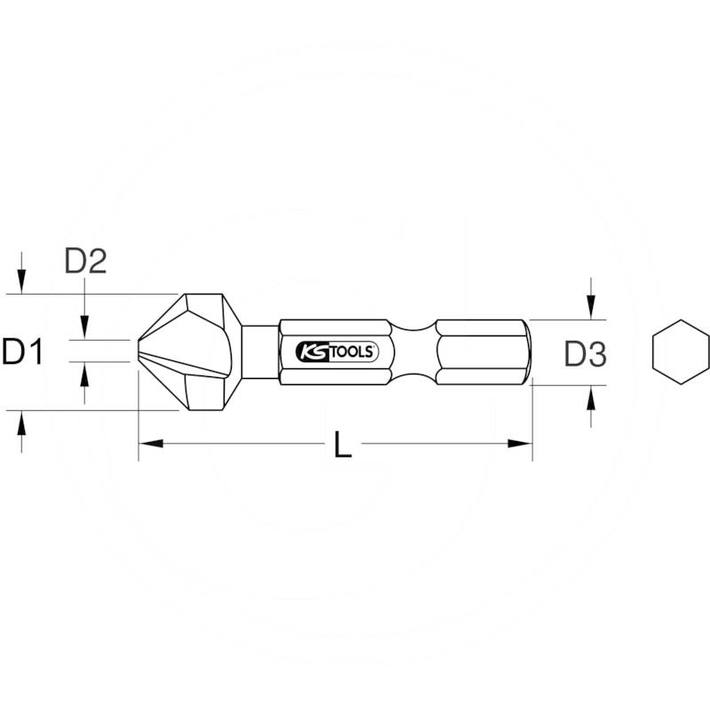 KS Tools 1/4" HSSTIN cone&deburrer bit,90°,10,4mm | zdjęcie nr 2