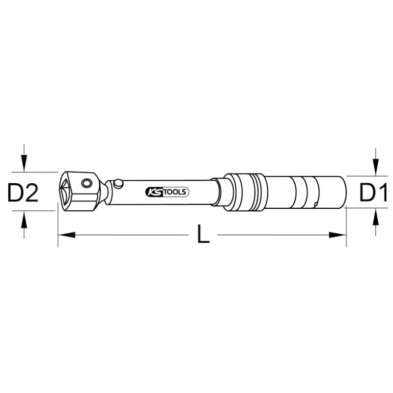 KS Tools 14x18mm Industrial torque wrench with plug-in tool holder, 40-200Nm | zdjęcie nr 2