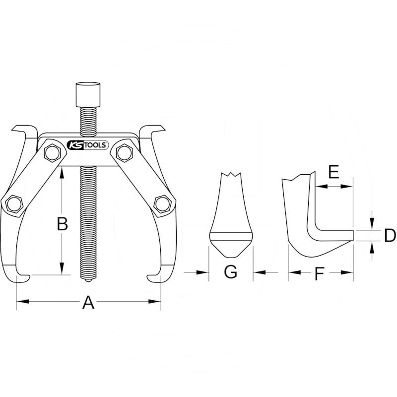 KS Tools 2 leg puller, 20-150mm | zdjęcie nr 2