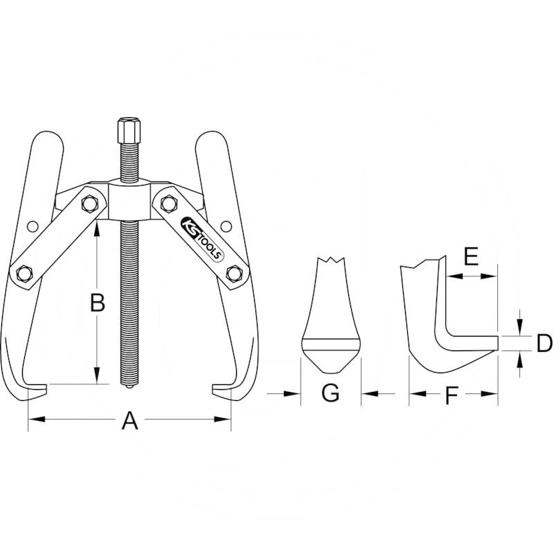 KS Tools 2 leg puller, 35-250mm | zdjęcie nr 2
