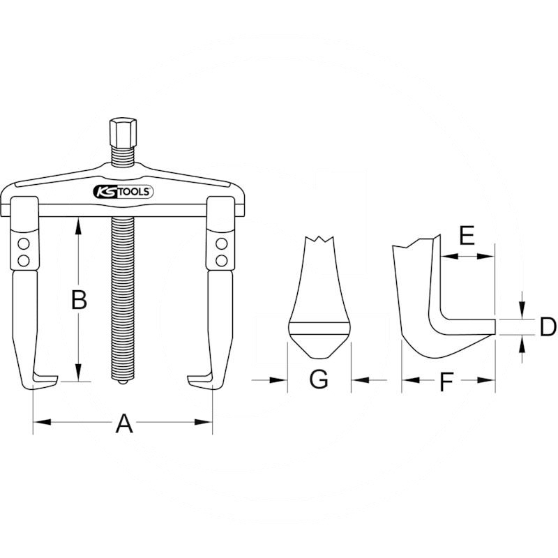 KS Tools 2 leg puller, extended legs, 60-200mm | zdjęcie nr 2