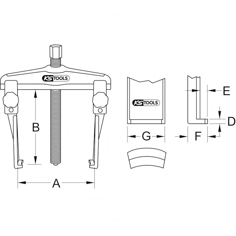 KS Tools 2 leg puller, narrow legs, 25-130mm | zdjęcie nr 2
