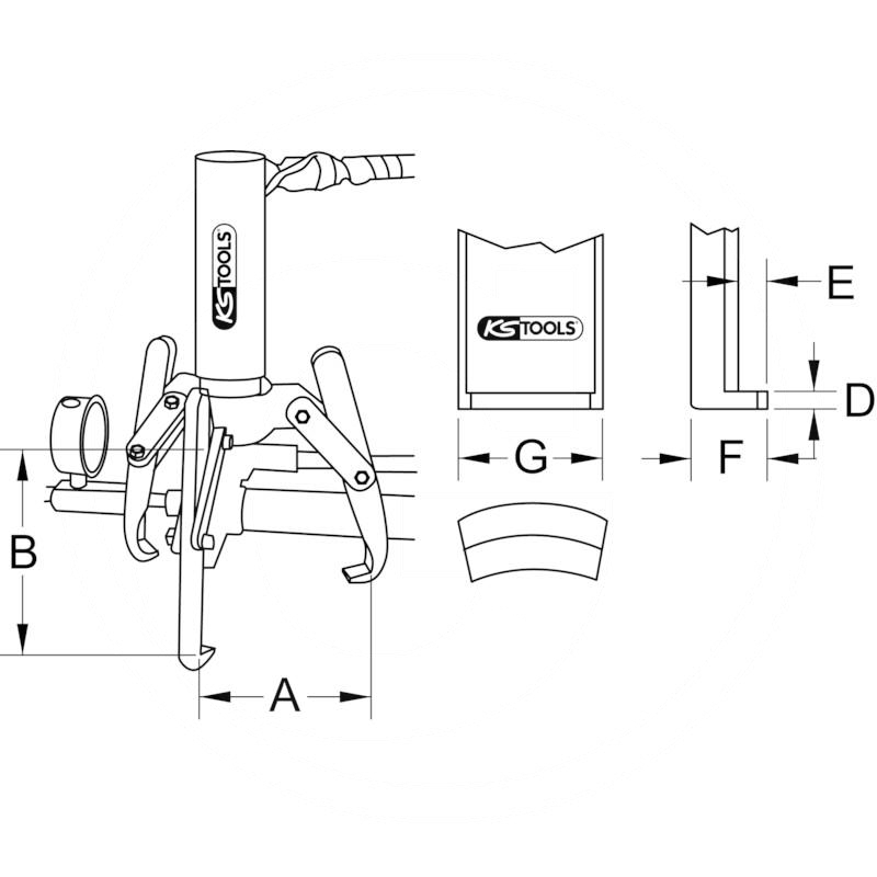 KS Tools 3 leg puller, f.hydraulic, 17 t | zdjęcie nr 2