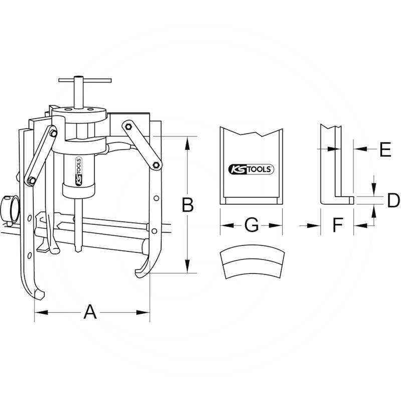 KS Tools 3 leg puller, f.hydraulic, 50 t | zdjęcie nr 2