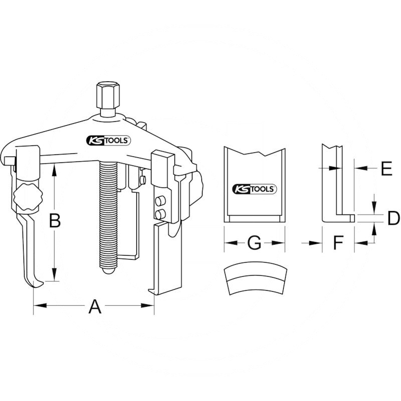 KS Tools 3 leg puller, narrow legs, 25-130mm | zdjęcie nr 2