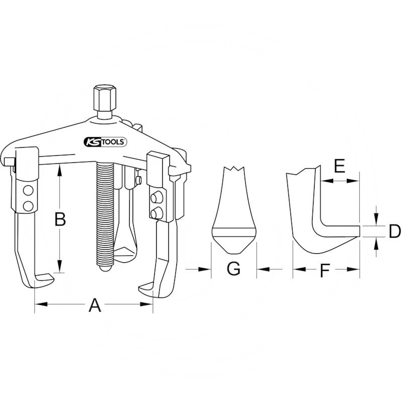 KS Tools 3 leg puller, quick release, 60-200mm | zdjęcie nr 2