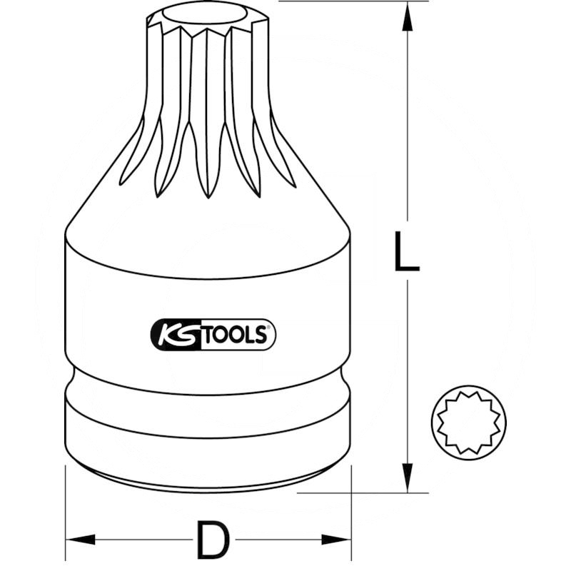 KS Tools 3/4" impact bit socket XZN, M18 | zdjęcie nr 2