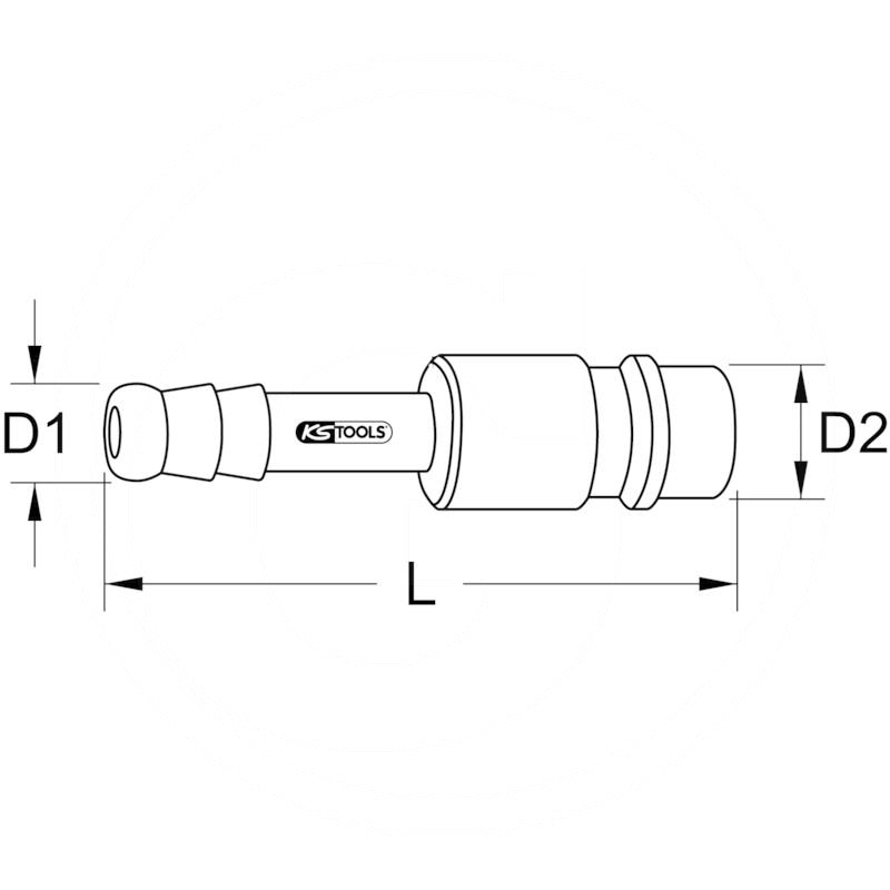 KS Tools Air inlet connector with hose tail, 13mm | zdjęcie nr 2