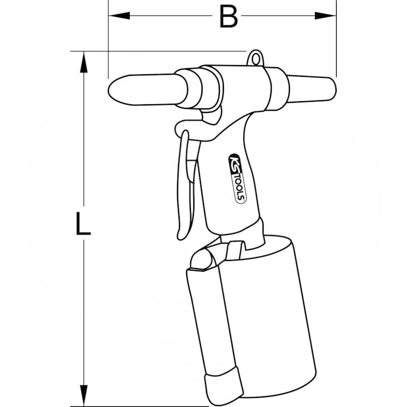 KS Tools Air rivet gun, standard, 3,2-4-4,8-6,4mm | zdjęcie nr 2