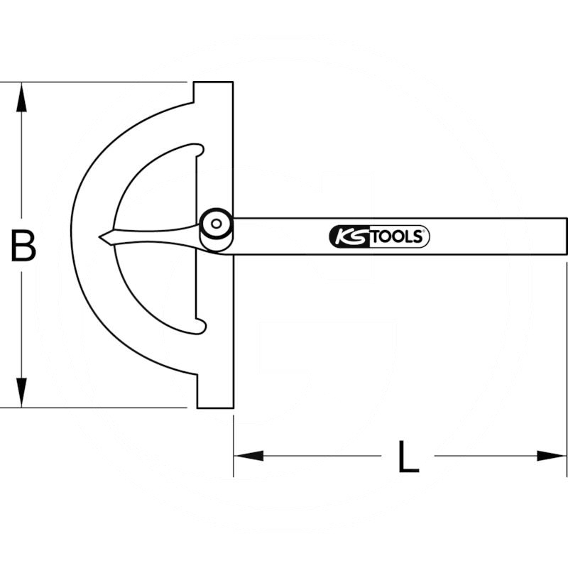 KS Tools Angle measurer with open bow, 120mm | zdjęcie nr 2