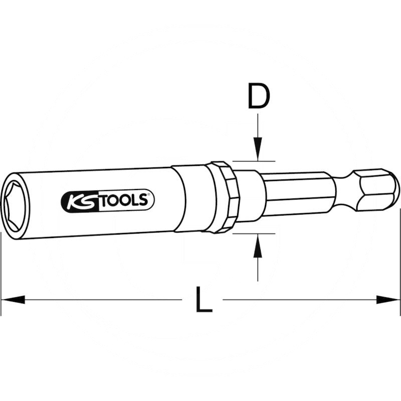 KS Tools Auto slimlock bit holder, 1/4", 65mm | zdjęcie nr 2