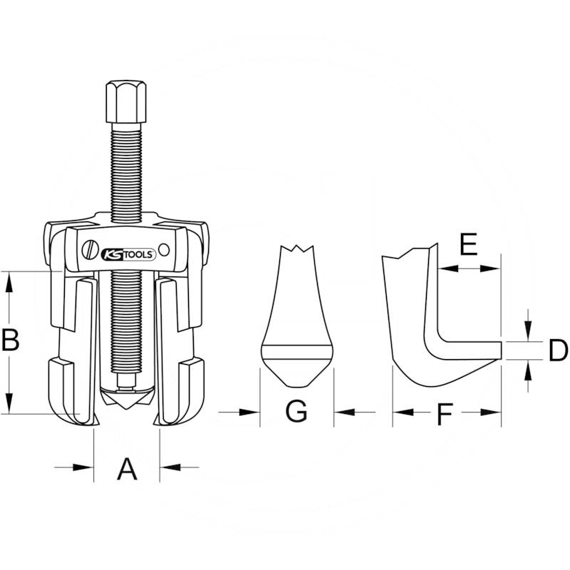 KS Tools Bearing ring 3 leg puller, 20-150mm | zdjęcie nr 2