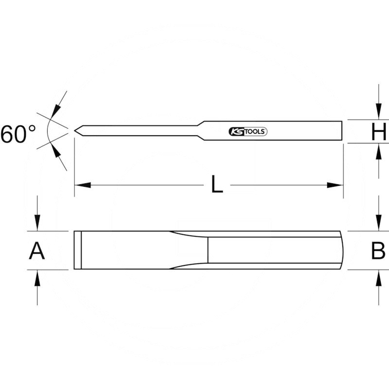 KS Tools Bodywork slitting chisel, thin, 240mm | zdjęcie nr 2