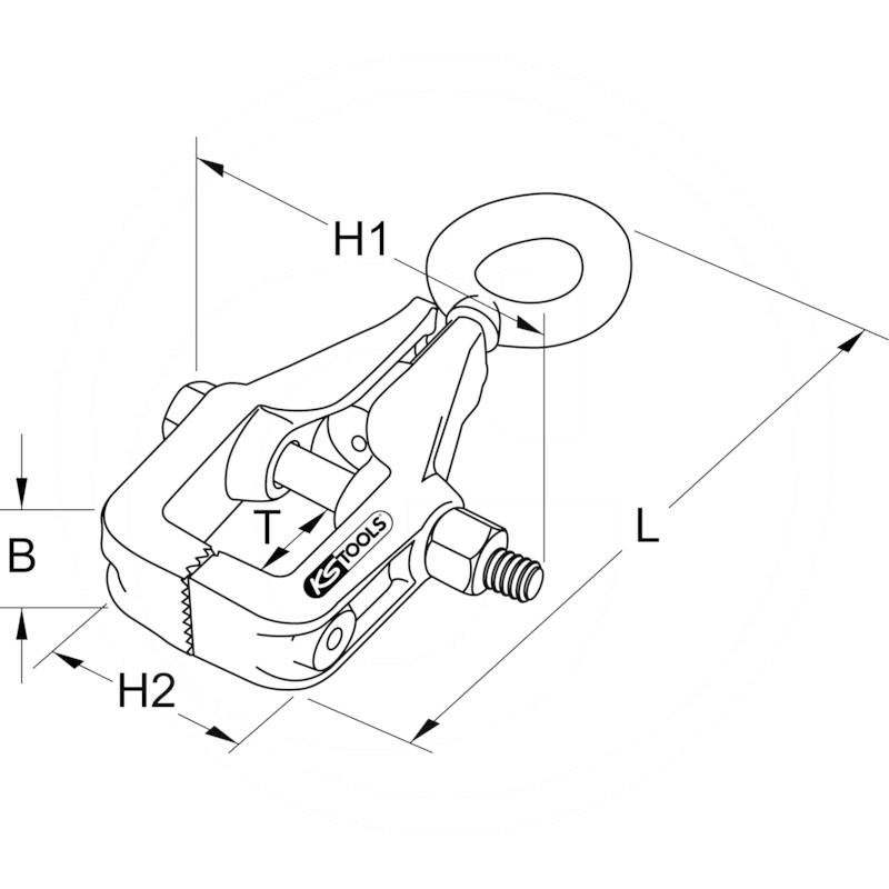 KS Tools Box pull clamp, adjustable jaws, 245mm | zdjęcie nr 2