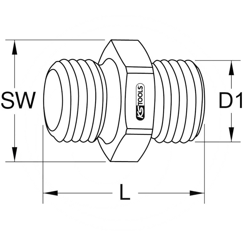 KS Tools Brass reducing nipple, 13x17mm | zdjęcie nr 2