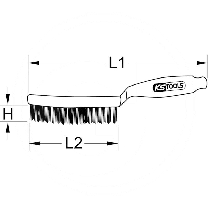 KS Tools Brass wire brush, 3 rows, 285mm | zdjęcie nr 2
